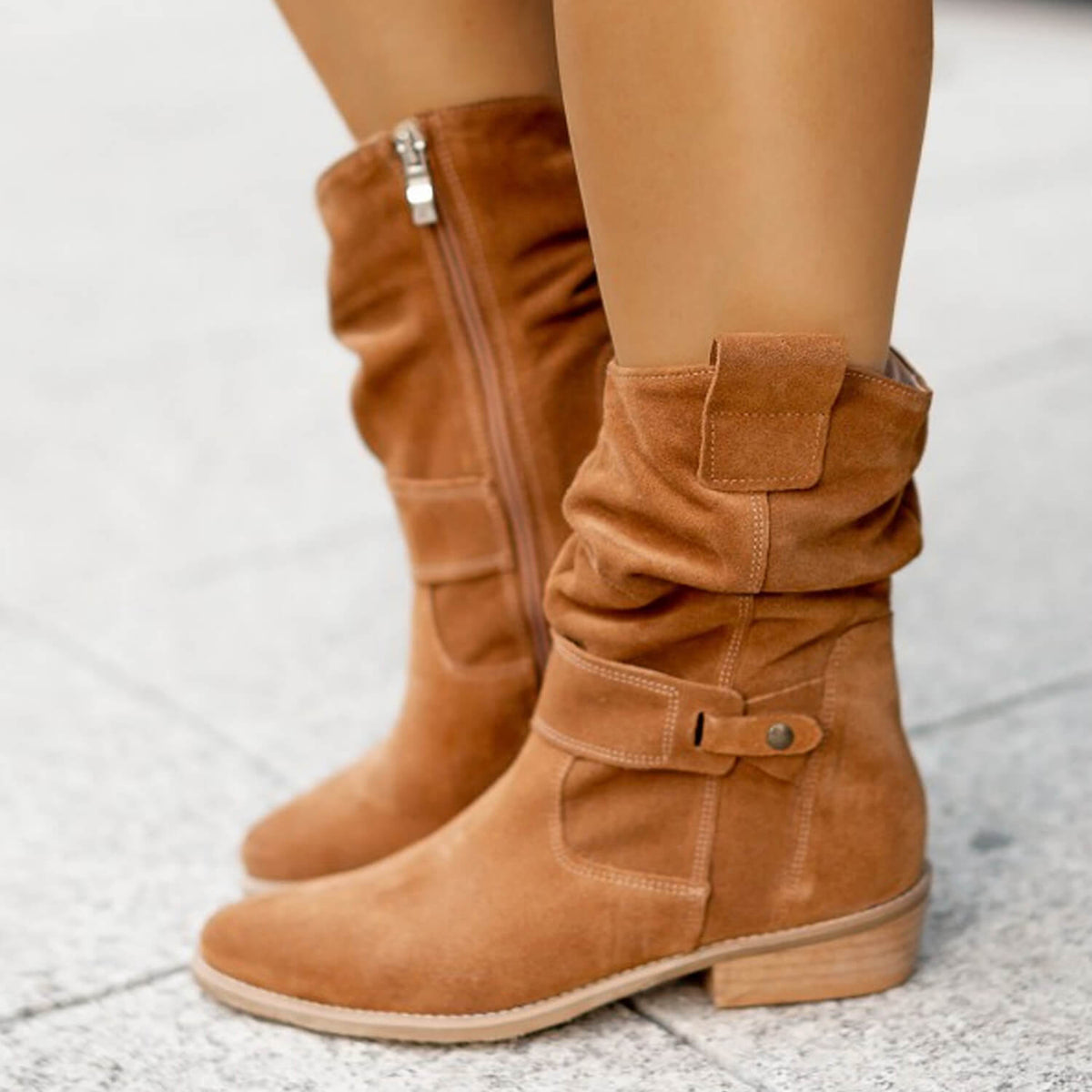 Bottes en Suède Douce au Toucher