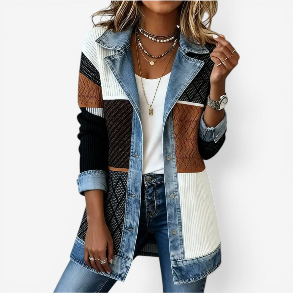 Emilia™ Veste en denim mélangé
