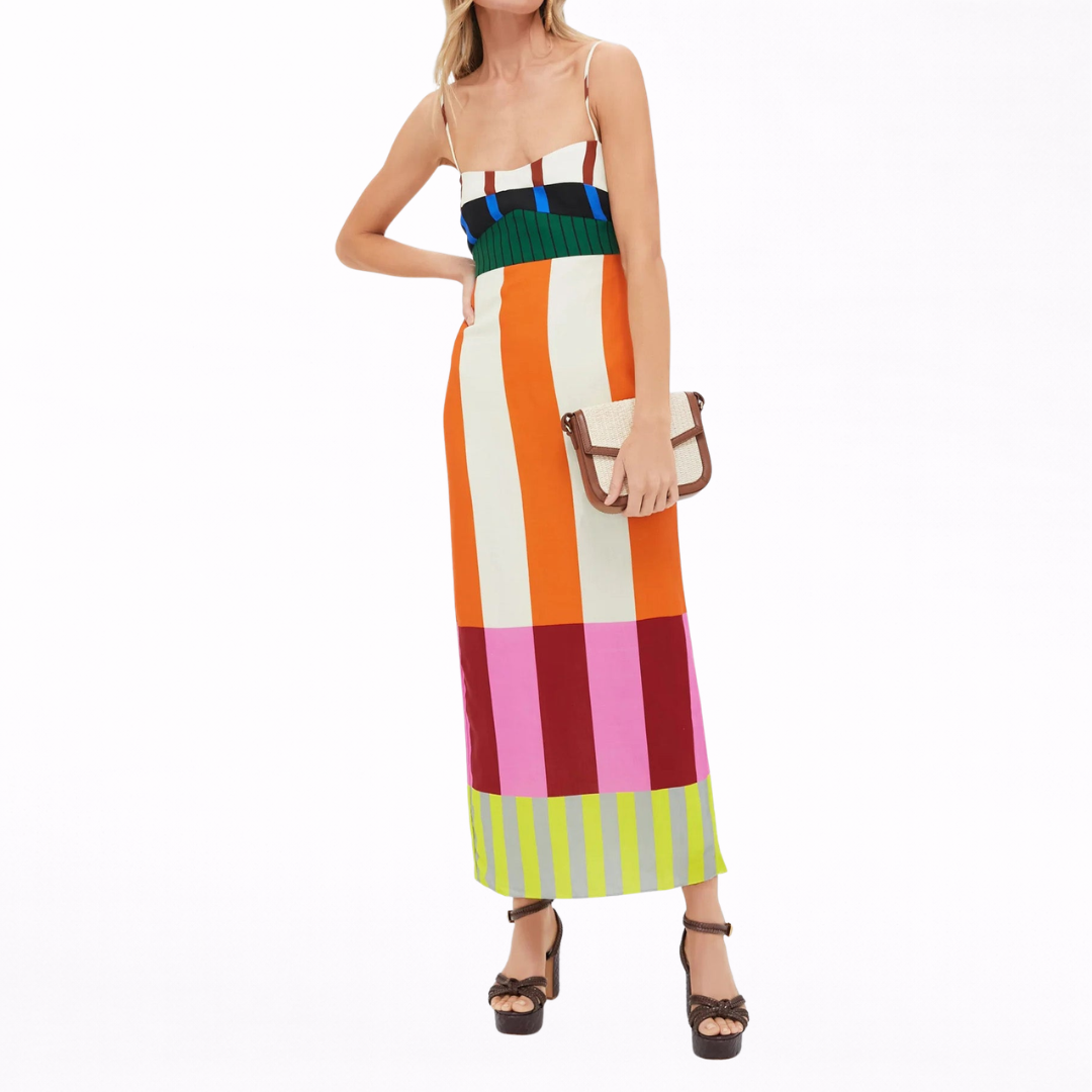 Paloma | Maxi Robe Colorée à Rayures