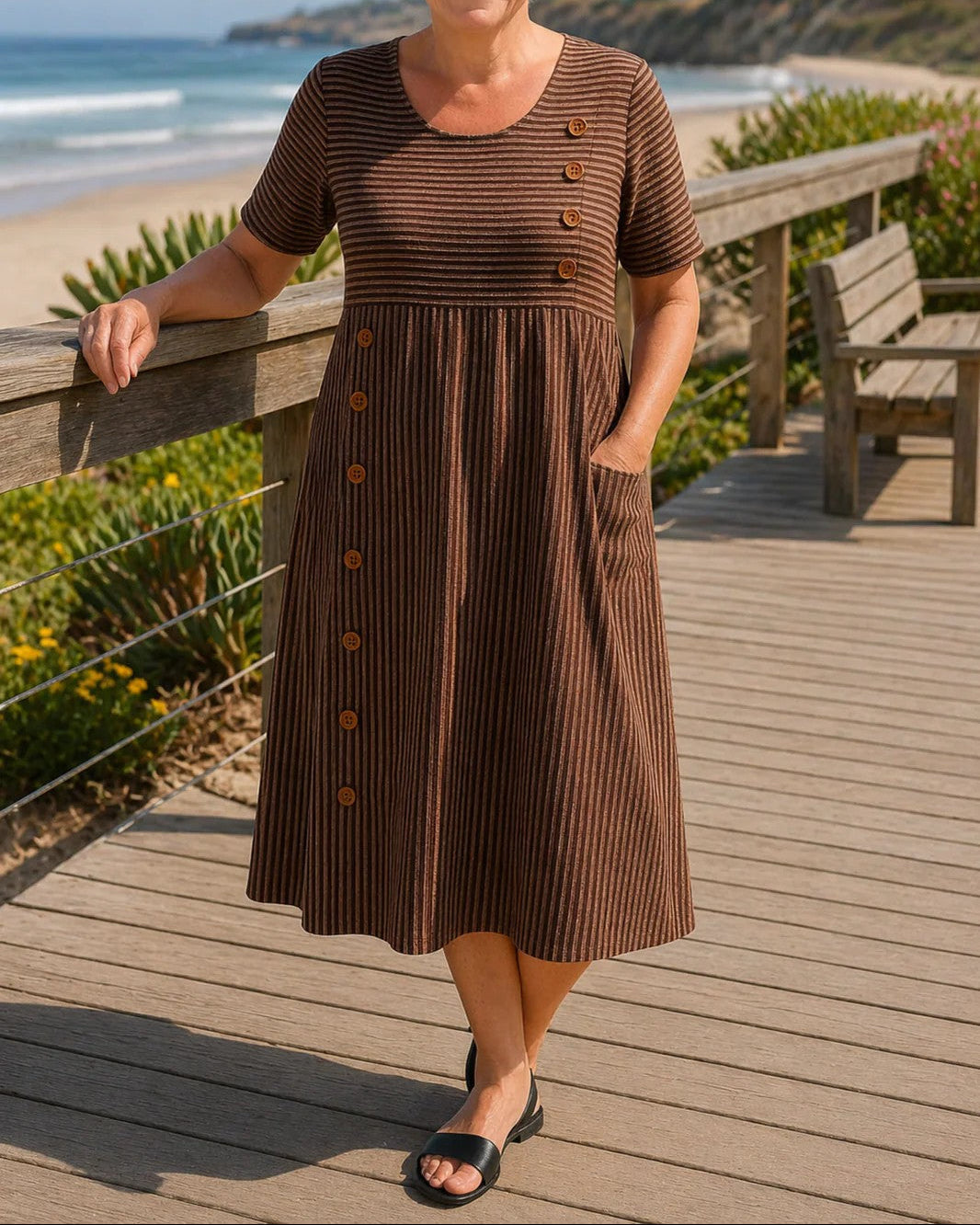 Brienne | Robe Midi Rayée
