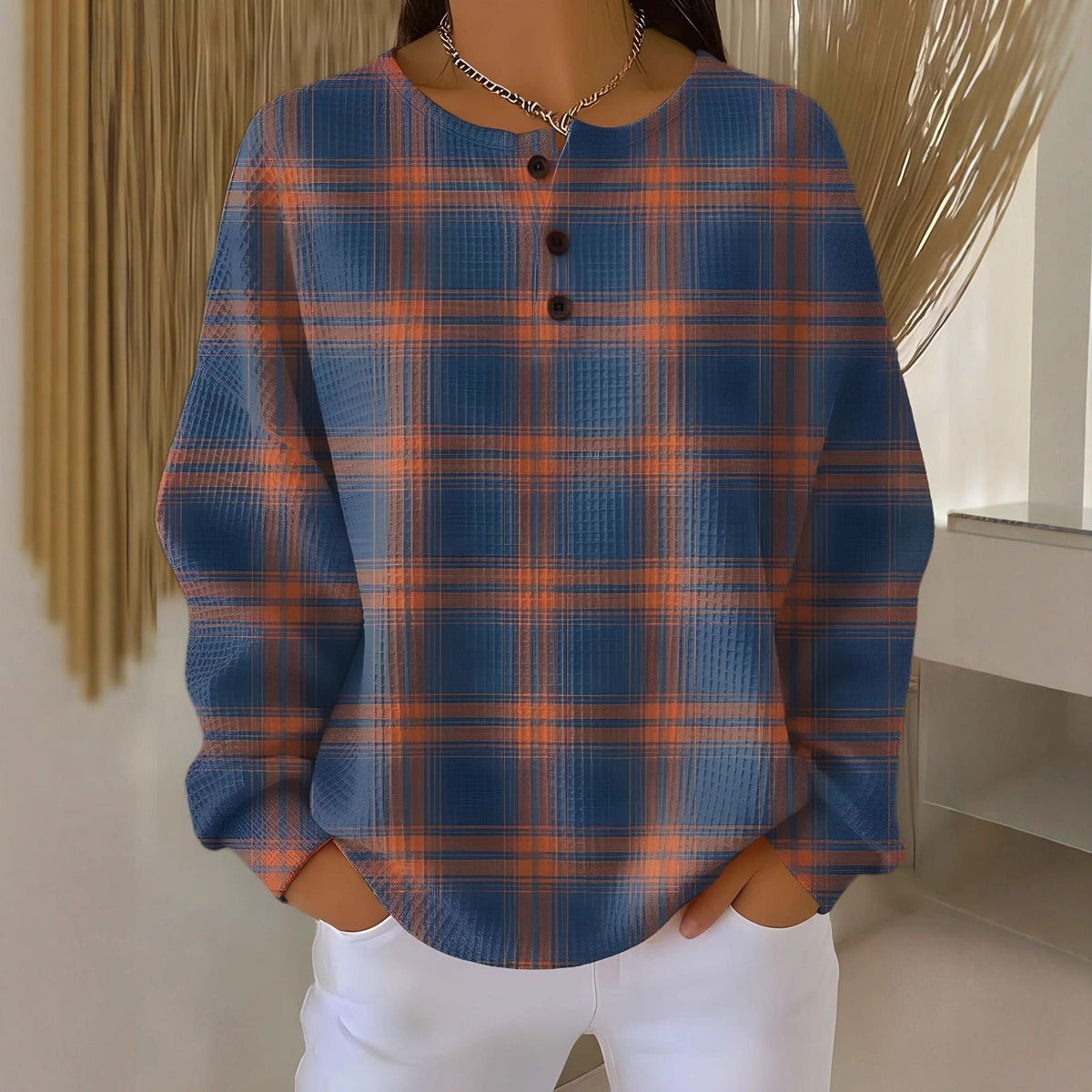 Soléane | Henley en tricot gaufré confortable