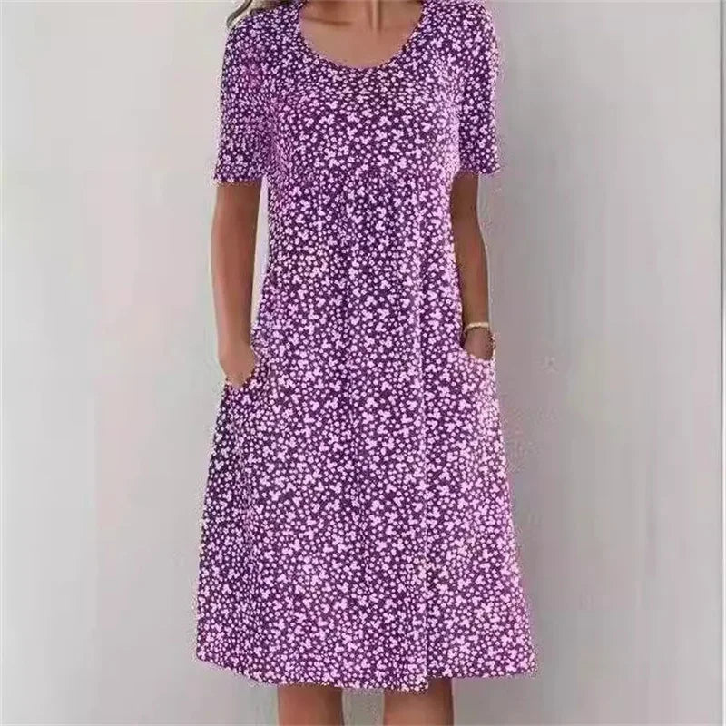 CHLOE | ROBE MIDI À POIS ÉLÉGANTE ET FLATTEUSE POUR LE VENTRE