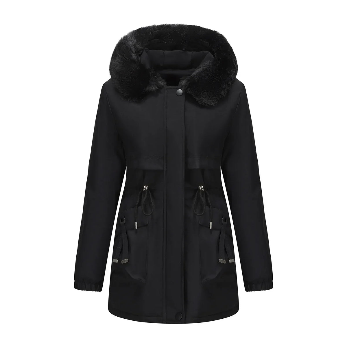 Grâce | Parka d'hiver élégante avec bord en fourrure