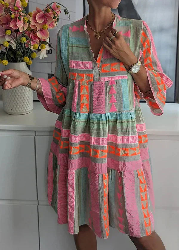 Ava | Robe d'Été à Volants avec Décolleté en V