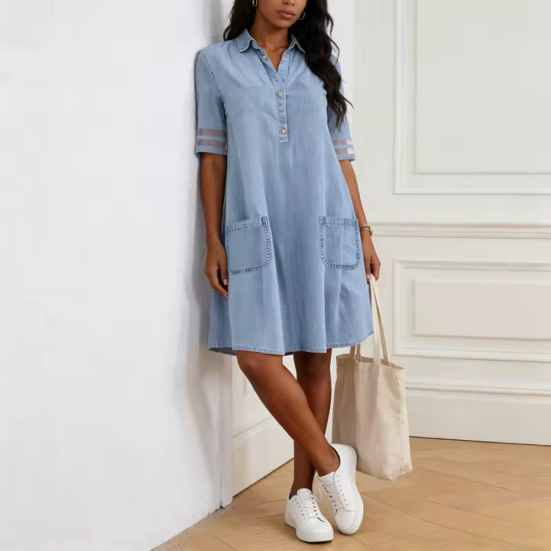 Bretagne | Robe en jean qui met en valeur la silhouette