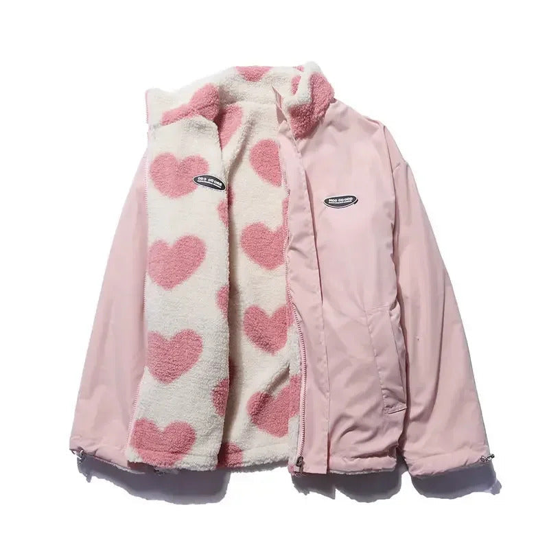 Catherine | Veste réversible à cœurs