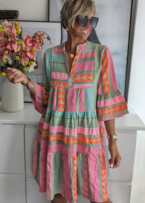 Ava | Robe d'Été à Volants avec Décolleté en V