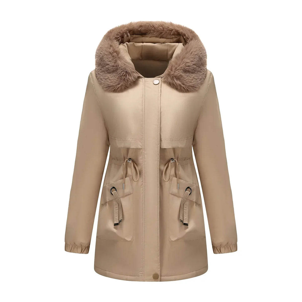 Grâce | Parka d'hiver élégante avec bord en fourrure