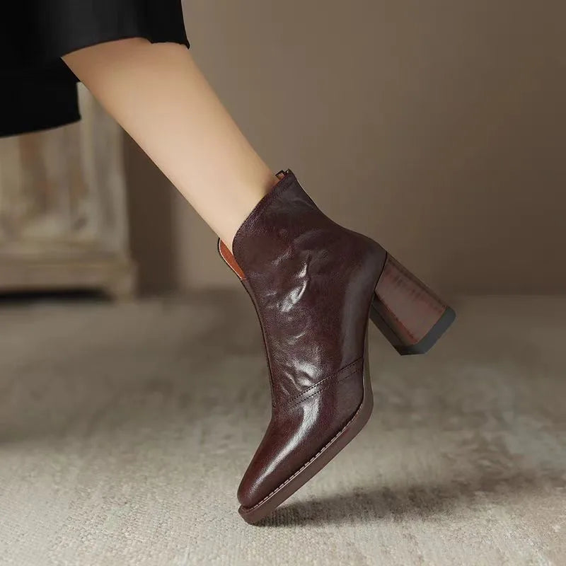 Bottines en cuir peluche Aphixta