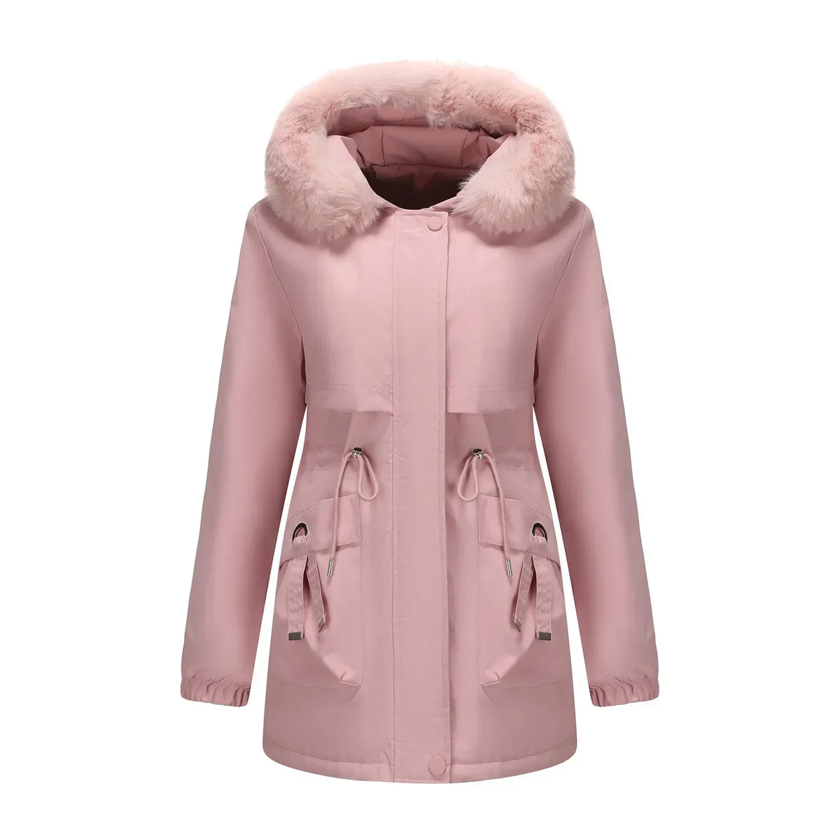 Grâce | Parka d'hiver élégante avec bord en fourrure