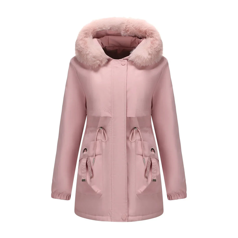 Grâce | Parka d'hiver élégante avec bord en fourrure