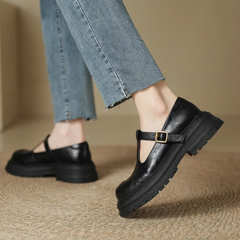 Chiara | Élégantes Chaussures Mary Jane en Cuir de Haute Qualité