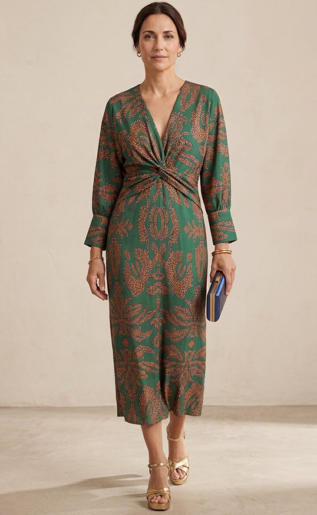 Isadora™ – Robe Midi Élégante avec Imprimé de Charme Intemporel