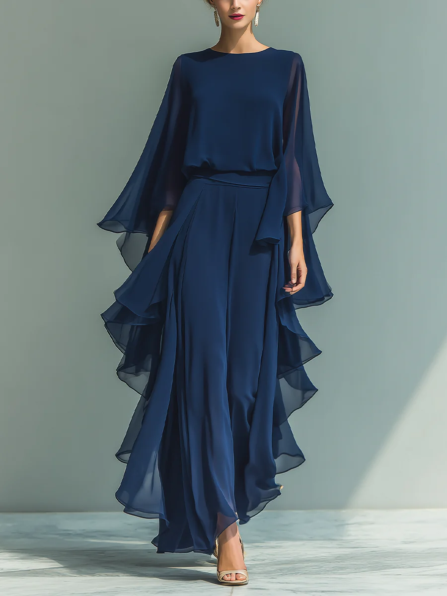 Aurora | Ensemble Élégant en Chiffon avec Volants