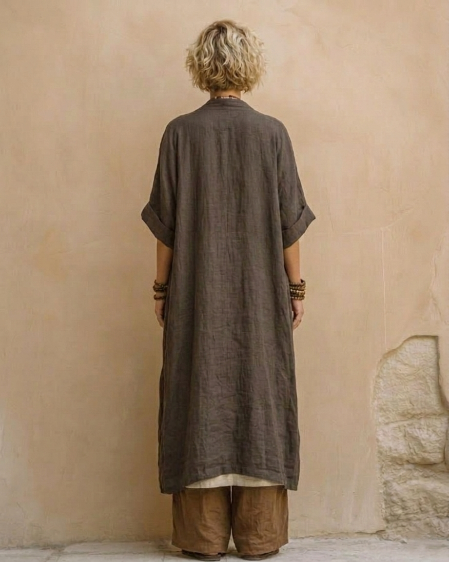 TEODORA - ENSEMBLE ÉTHNIQUE BOHO AVEC KIMONO ET PANTALON PALAZZO