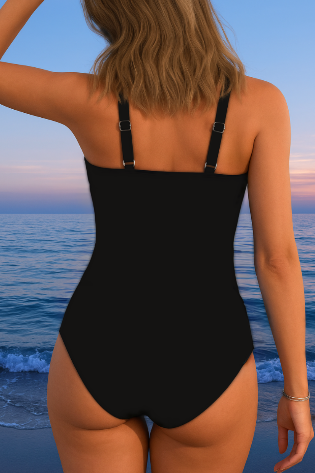 Mercedes™ | Maillot de bain de luxe avec décolleté croisé et imprimé multicolore