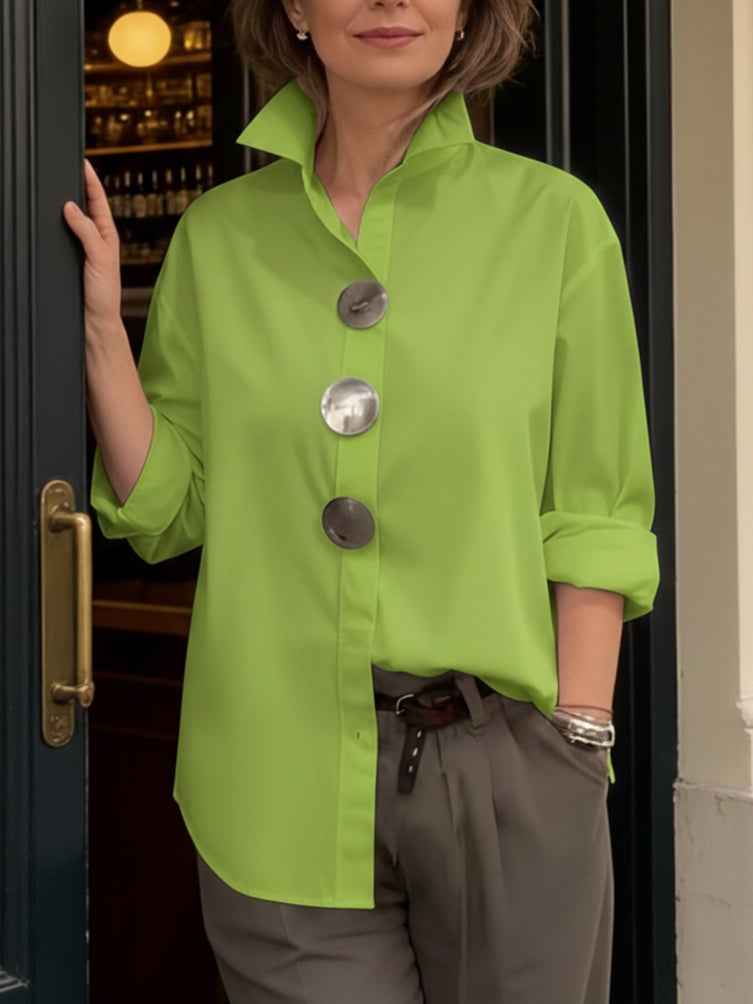 Rosaline | Blouse à Col Montant avec Boutons Déclaration