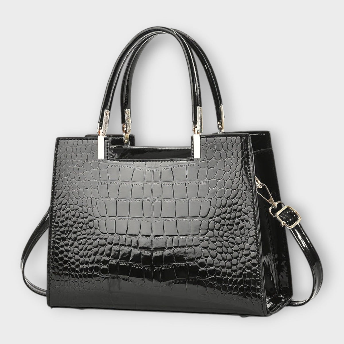 Aurora - Sac à main en cuir de crocodile brillant