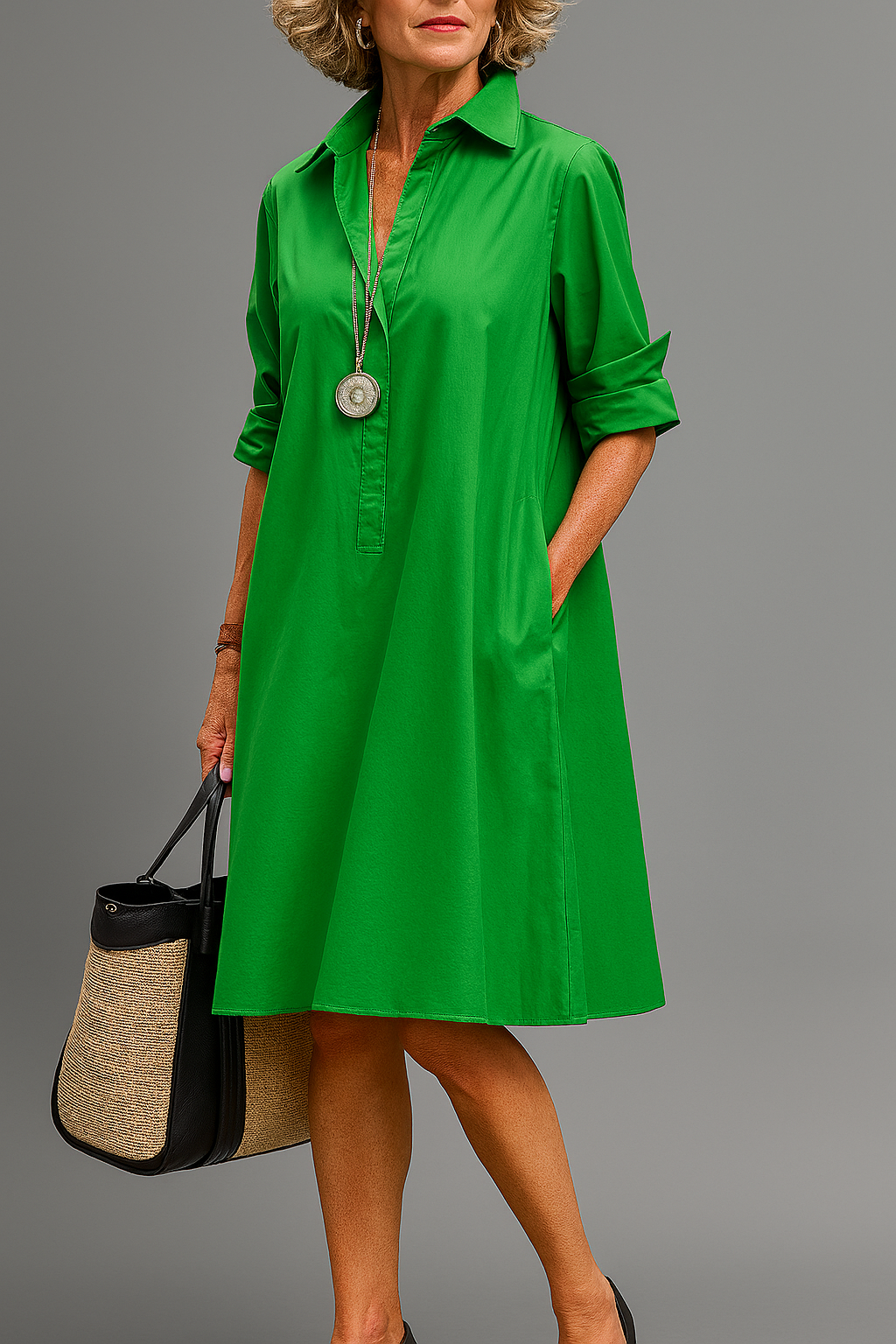 Isabella™ | Robe Midi en Soie Intemporelle pour la Grâce
