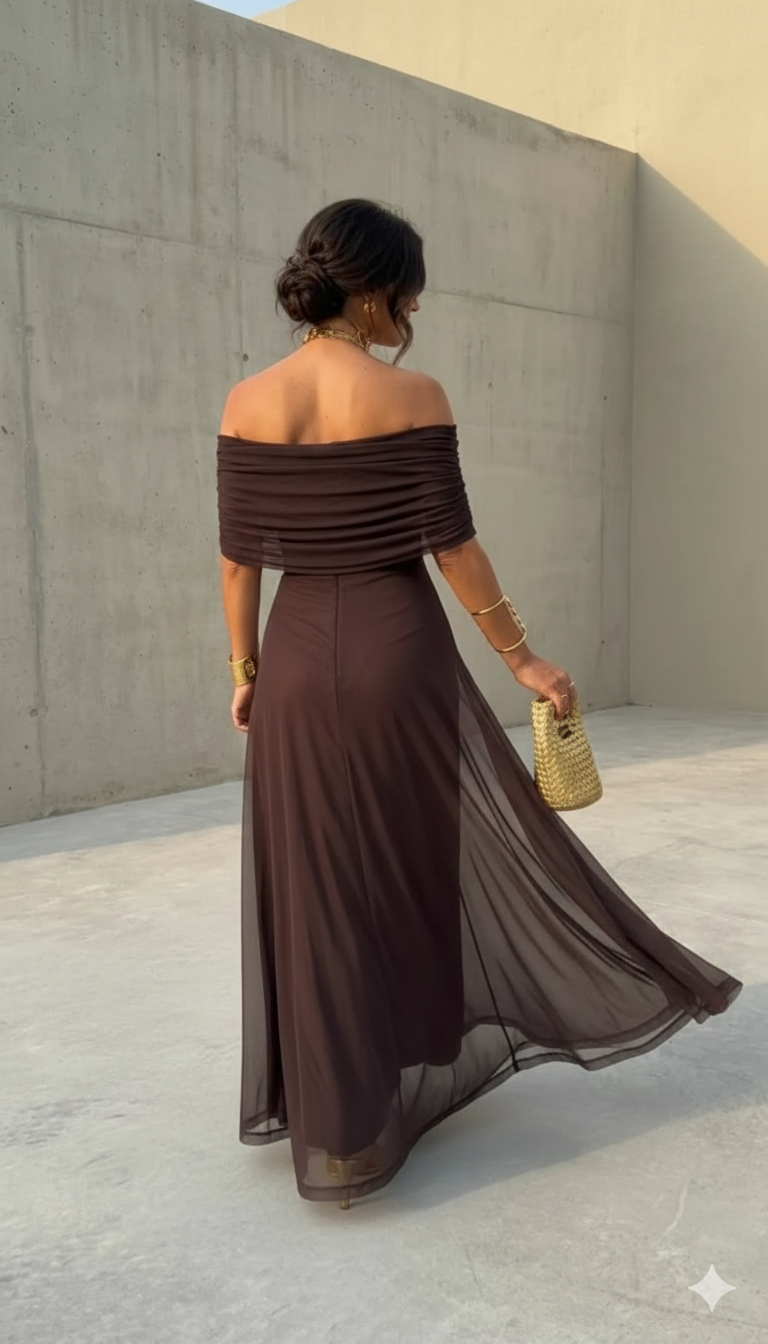 Uma - Robe longue fluide au design élégant