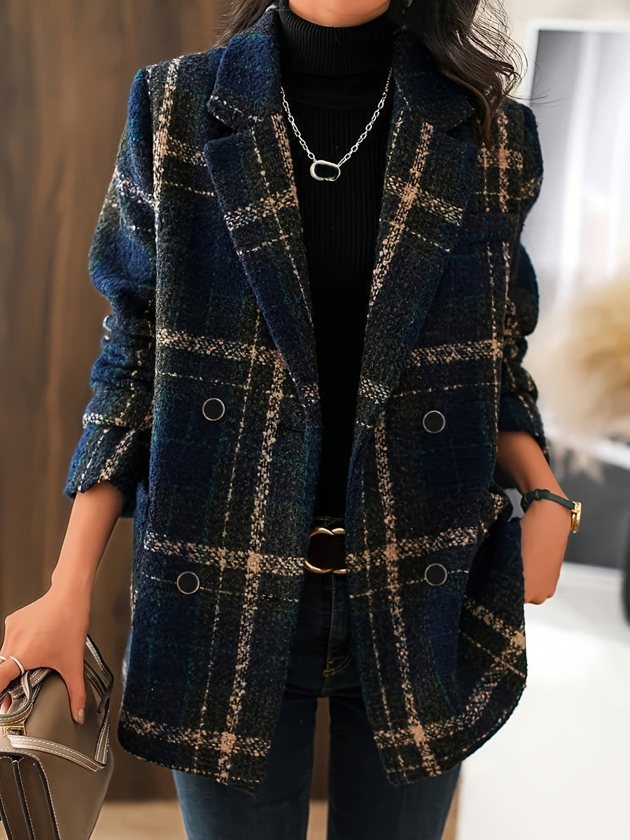 Isaline | Manteau en Laine à Carreaux Classique