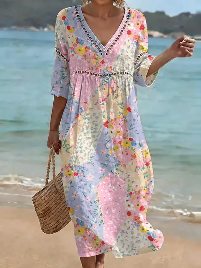 Camille | Robe en Patchwork Floral