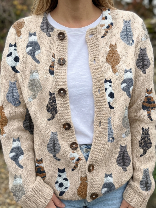 Bramley | Le Cardigan Imprimé Chat