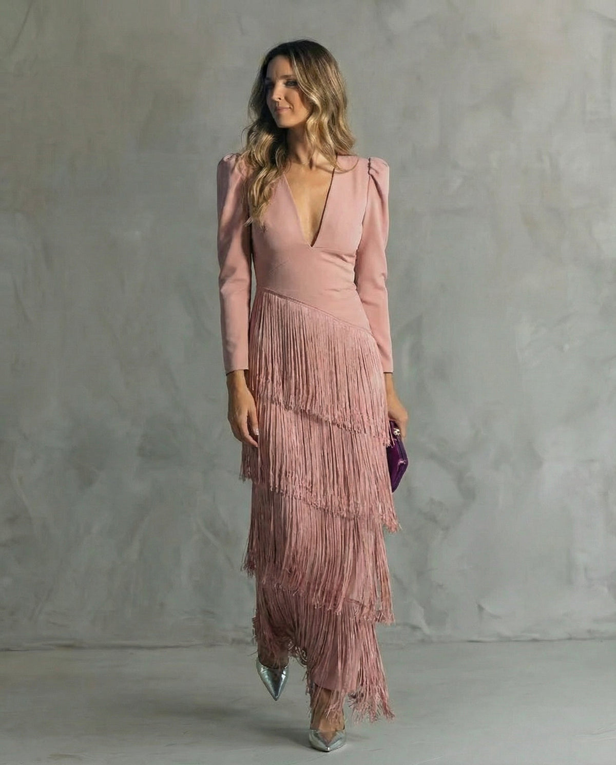 Clara | Robe Élegante avec Manches Frangées