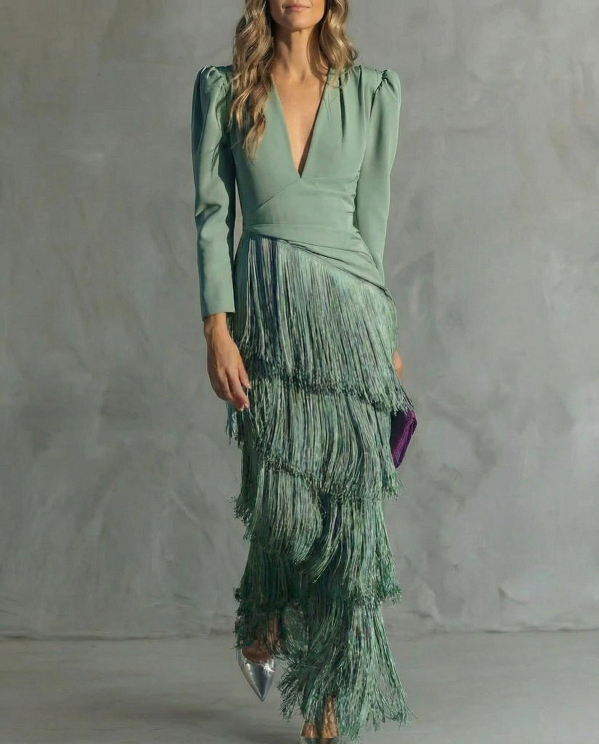 Clara | Robe Élegante avec Manches Frangées