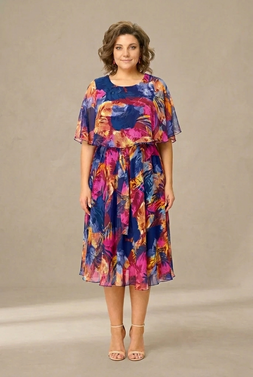 Aitana | Robe midi avec un imprimé vibrant