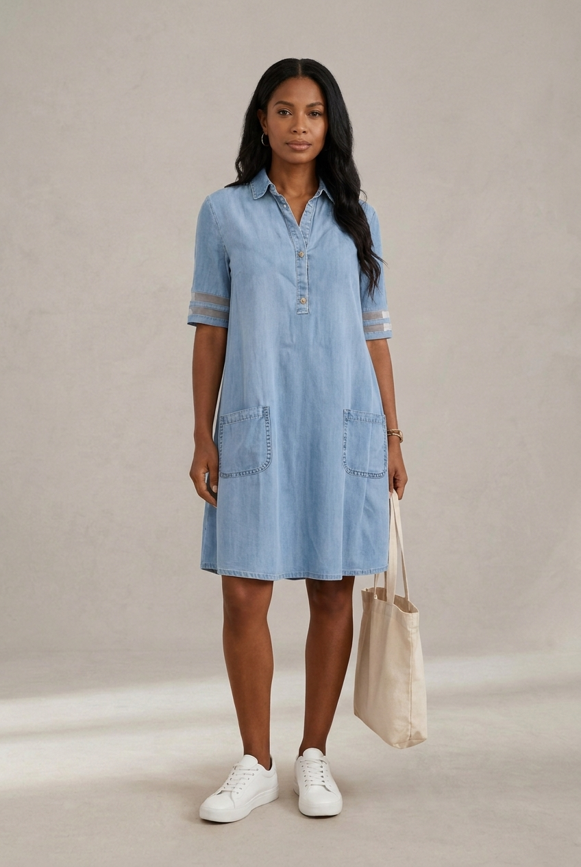 Bretagne | Robe en jean qui met en valeur la silhouette