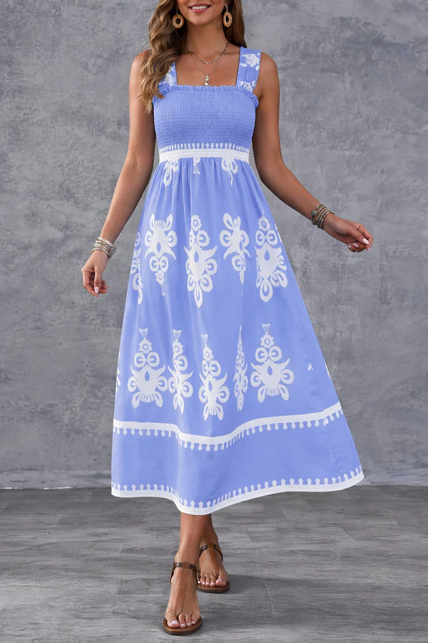 Martina | Robe maxi avec imprimé artistique