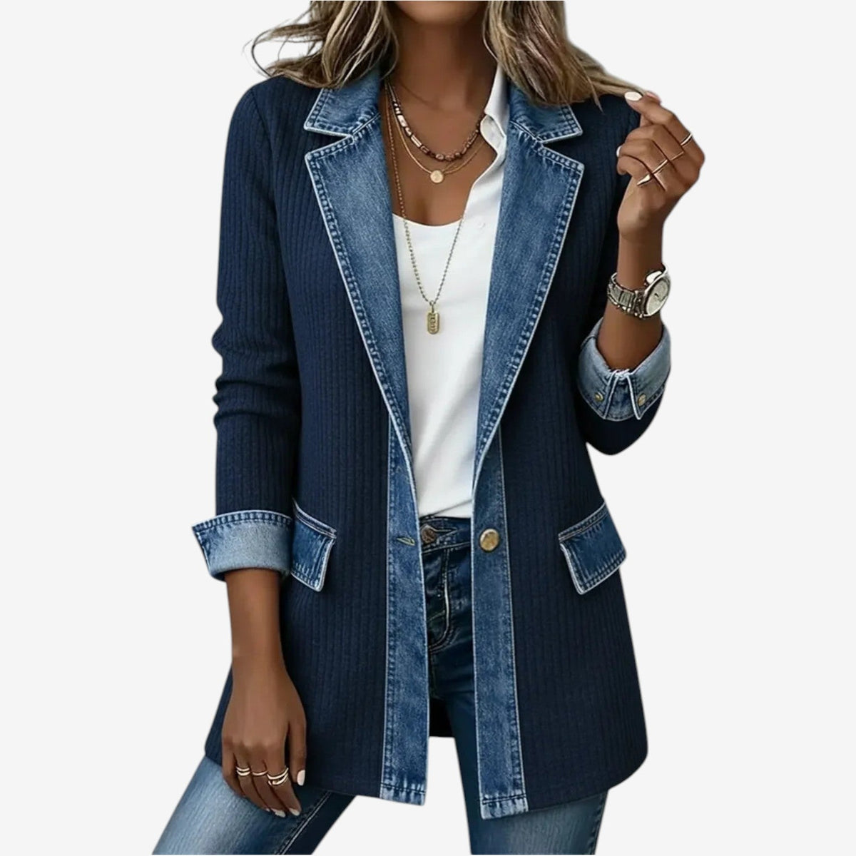 Emilia™ Veste en denim mélangé