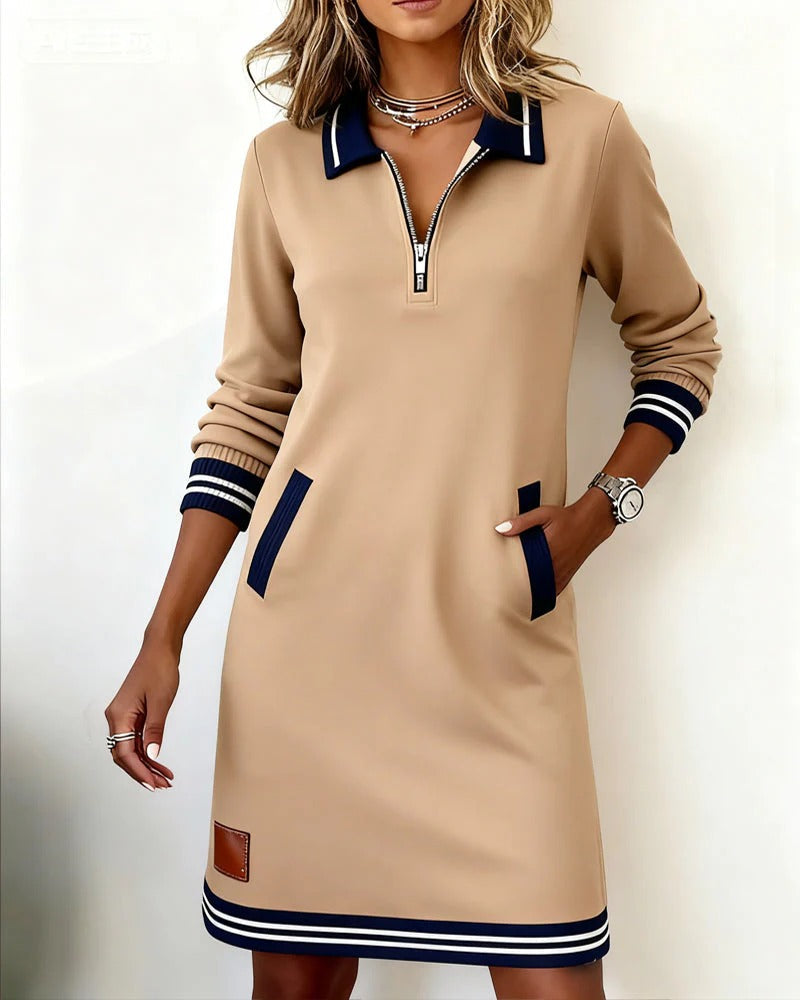 Lorena – Robe Sweat à Col Zippé