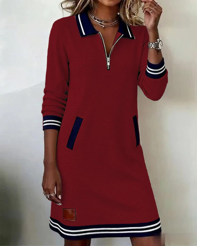 Lorena – Robe Sweat à Col Zippé