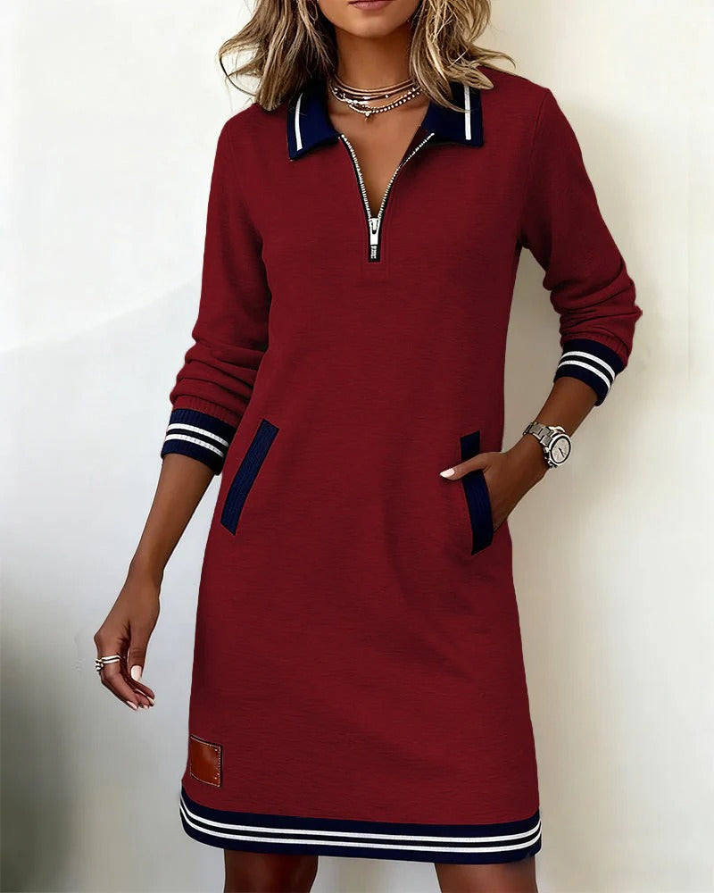 Lorena – Robe Sweat à Col Zippé