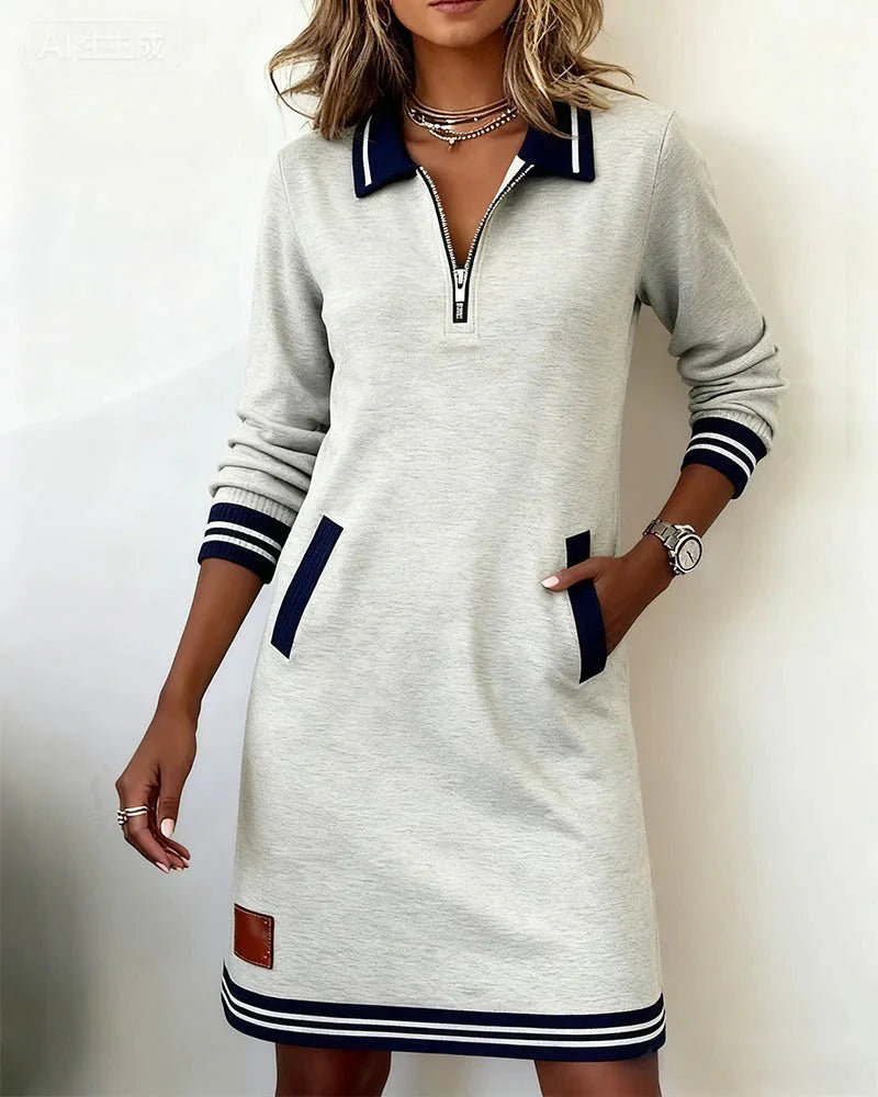 Lorena – Robe Sweat à Col Zippé