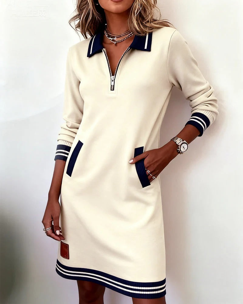 Lorena – Robe Sweat à Col Zippé