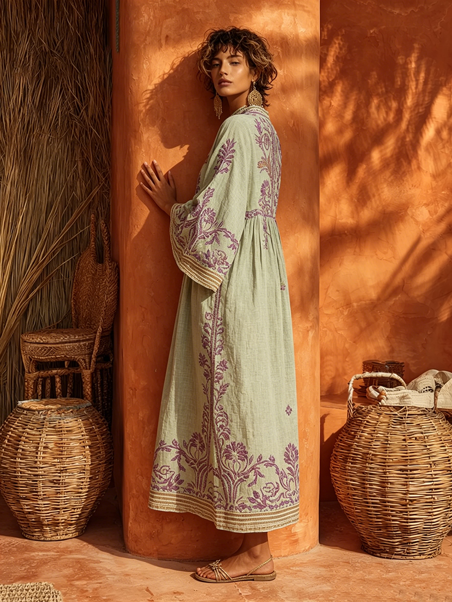 Celestina | Robe boho brodée au charme méditerranéen