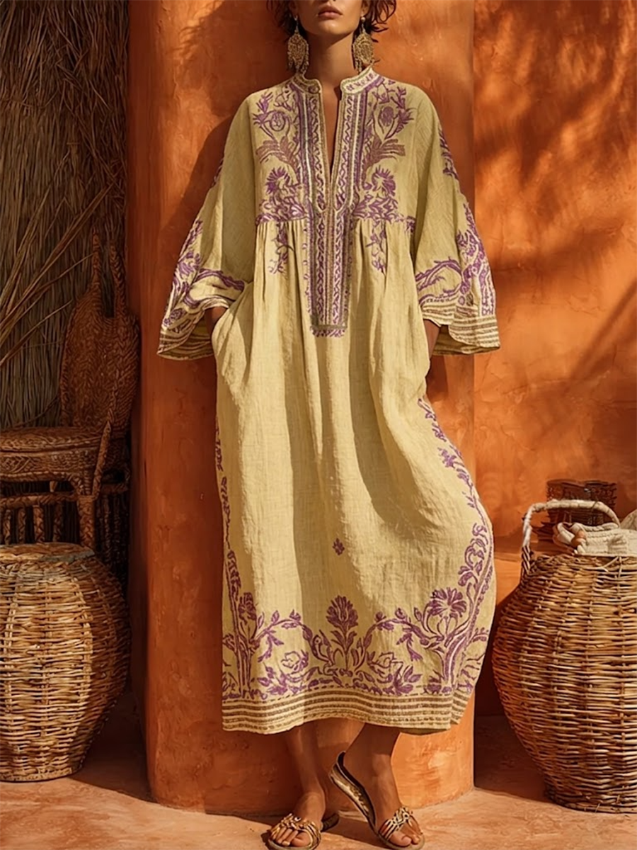 Celestina | Robe boho brodée au charme méditerranéen