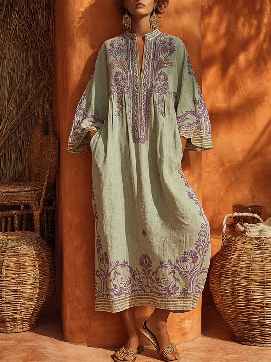 Celestina | Robe boho brodée au charme méditerranéen