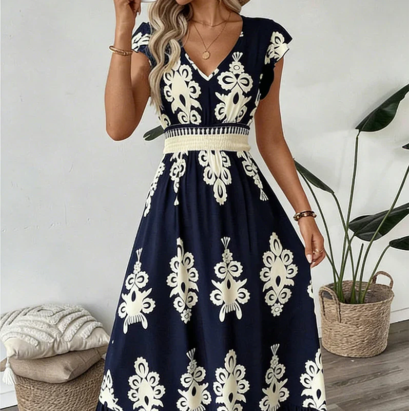 Candela | Robe maxi baroque avec décolleté en V