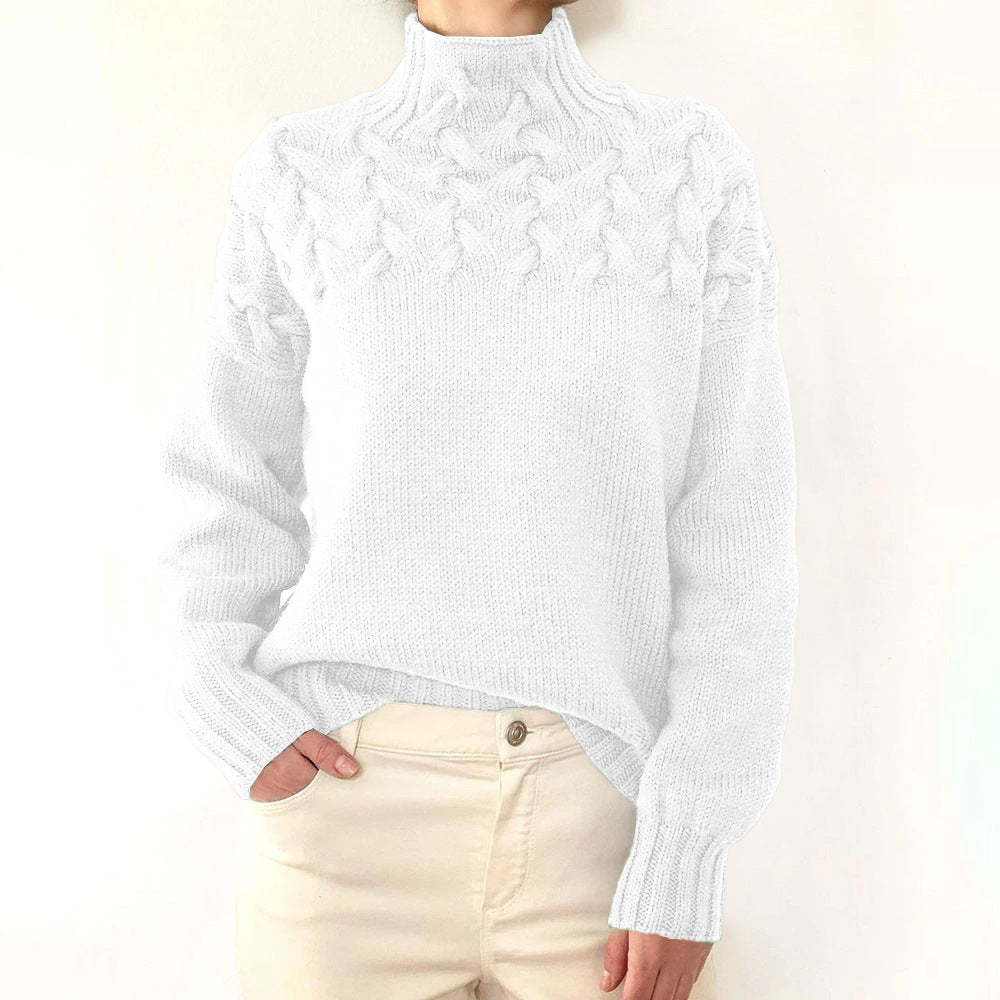 Amélie Noël | Pull en Tricot Col Roulé Confortable
